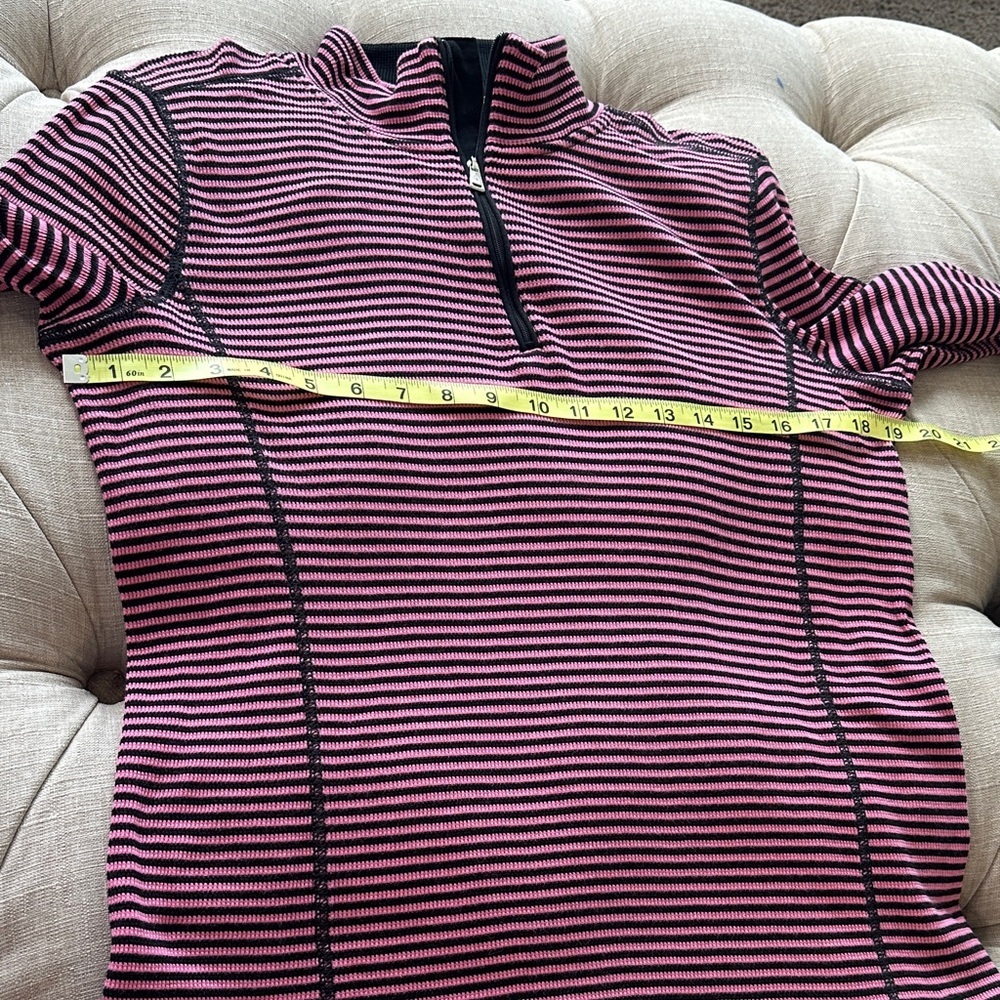 Lauren active Ralph Lauren Chic Striped Black and Pink Women's Sweatshirt - Picture 10 of 10